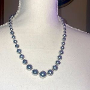 Graduated Silver Bead Necklace